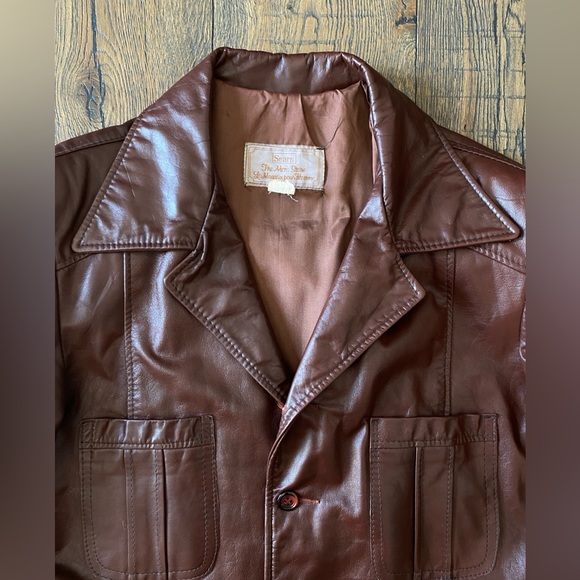 Vintage 70’s Men’s Sears Leather Jacket - Picture 2 of 16